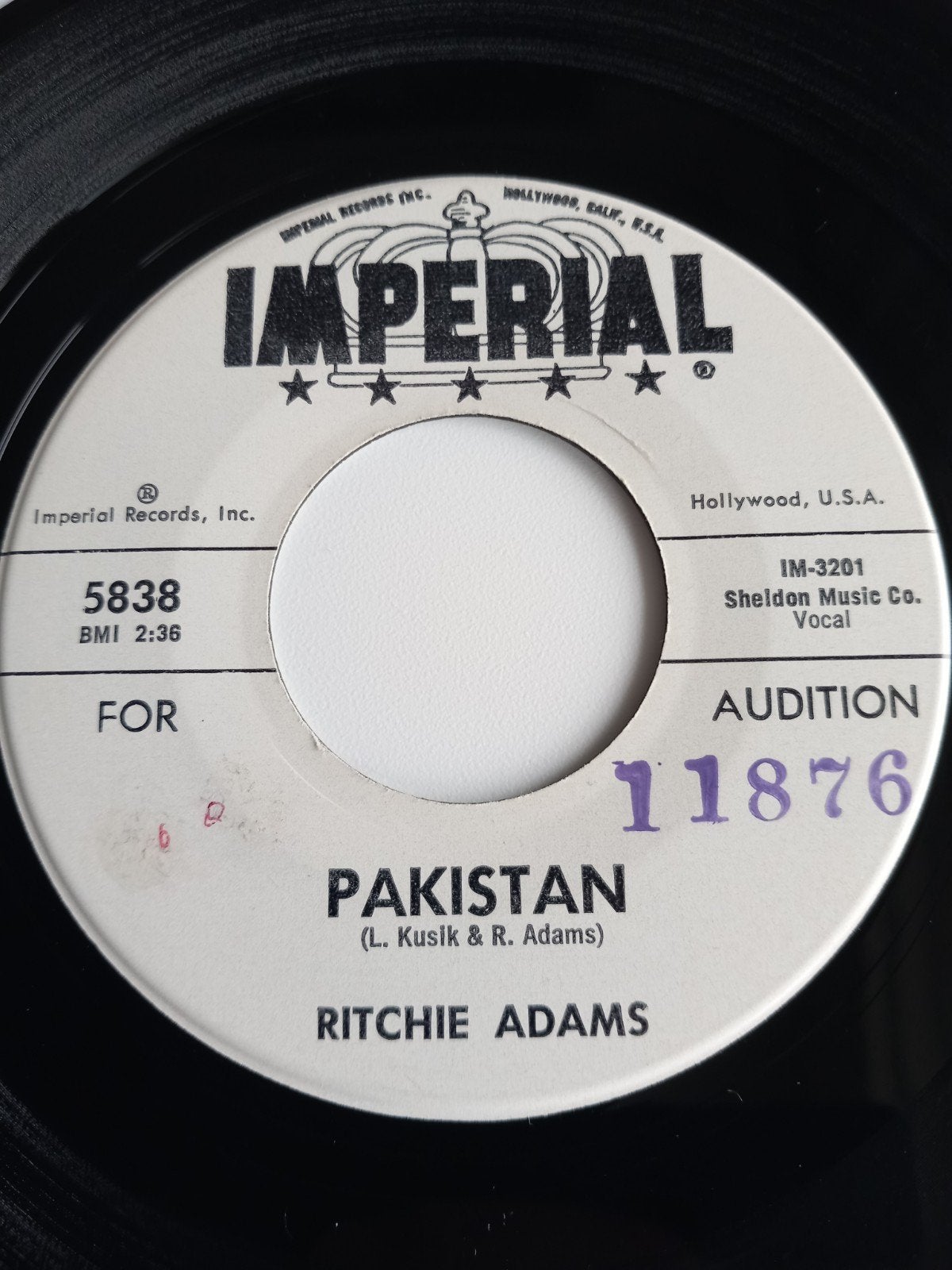 RITCHIE ADAMS. PAKISTAN. 60s OLDIES USA 45T, Ophalen of Verzenden