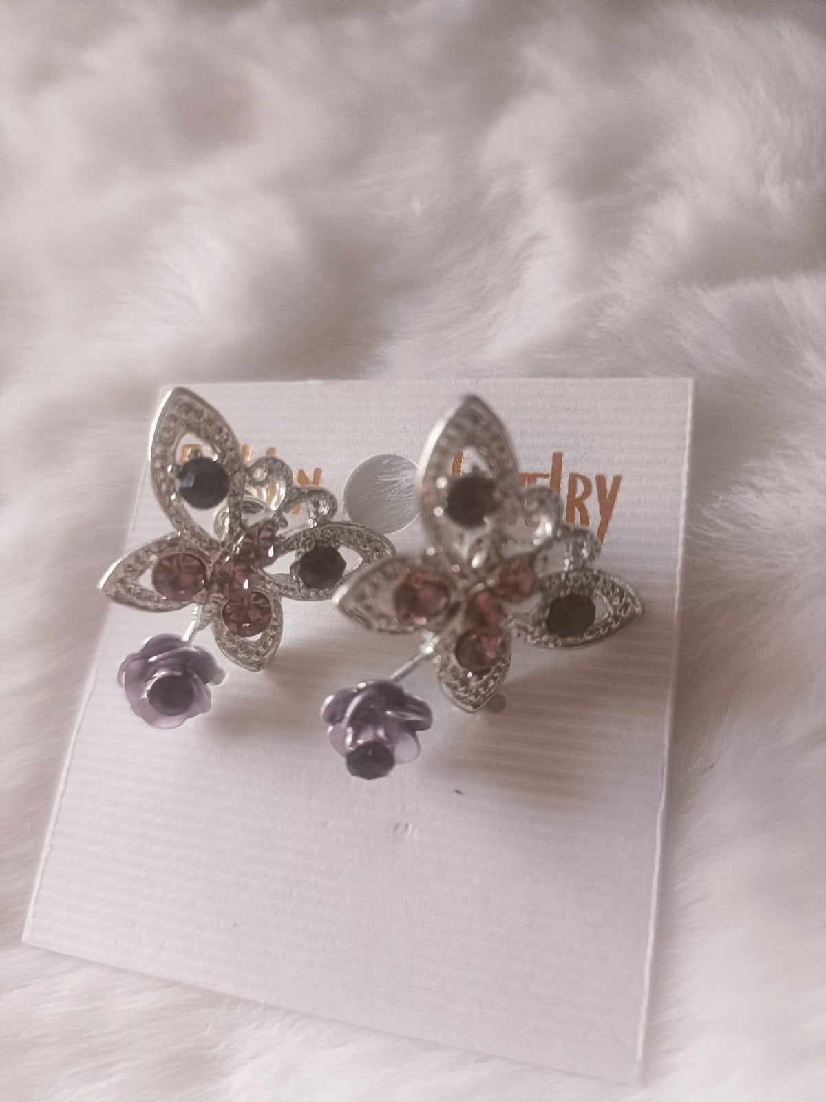 boucle d'oreille, Bijoux, Sacs & Beauté, Boucles d'oreilles, Enlèvement ou Envoi, Neuf, Violet