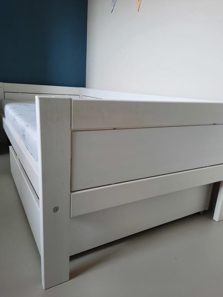 Bed lifetime, Huis en Inrichting, Slaapkamer | Bedden, Gebruikt, Eenpersoons, 90 cm, 200 cm, Hout, Wit, Ophalen