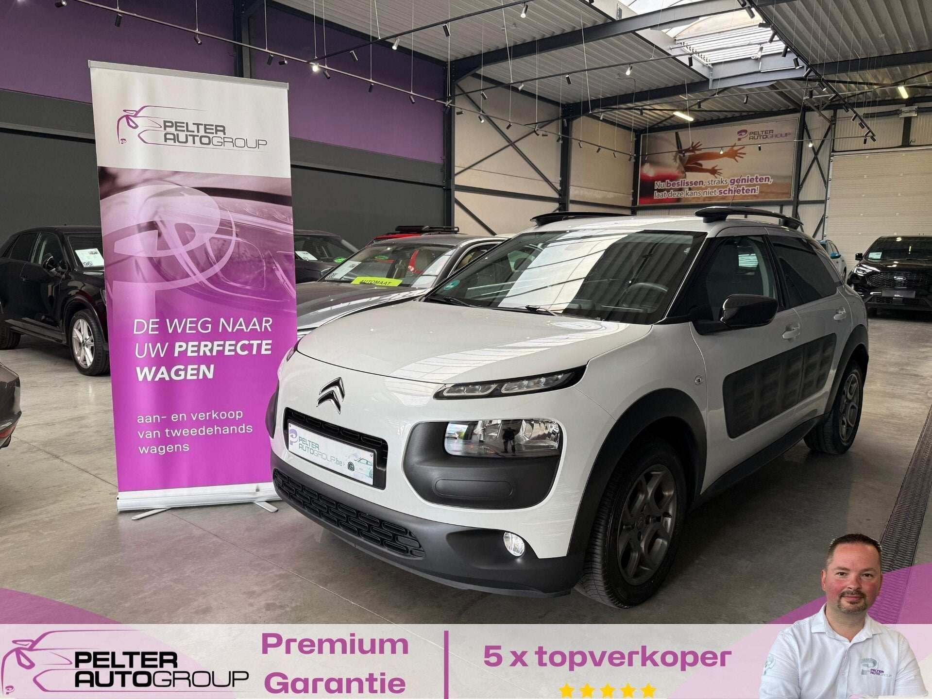 Citroen C4 Cactus 1.2i PureTech Automaat GPS Camera Trekhaak, Auto's, 1199 cc, 0 kg, Wit, Bedrijf