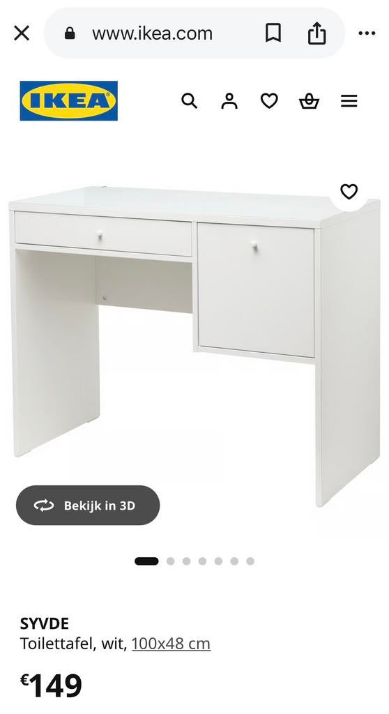 Bureau/toilettafel, Comme neuf, Enlèvement, IKEA, Avec tiroirs