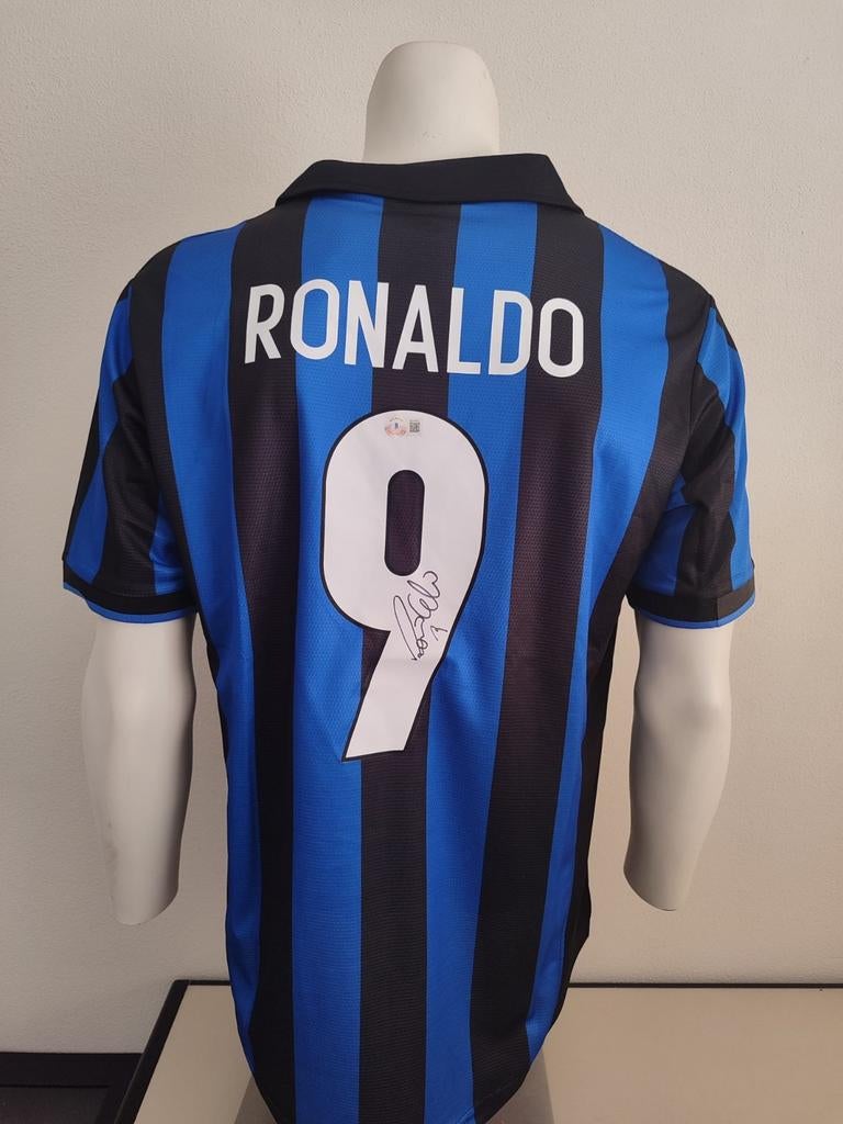 Ronaldo De Lima R9 gesigneerd Inter Milan shirt met Beckett, Verzamelen, Ophalen of Verzenden, Nieuw, Shirt
