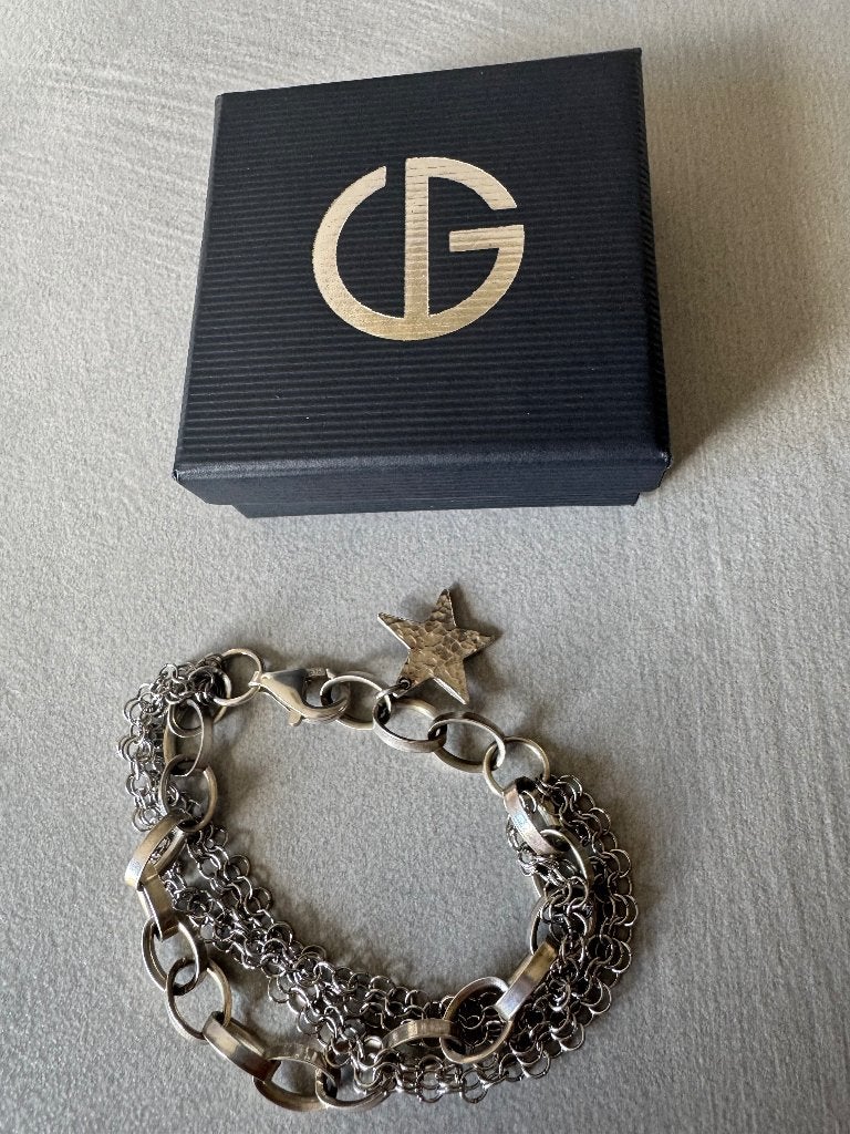 Bracelet étoile Caty Galez, Bijoux, Sacs & Beauté, Enlèvement, Comme neuf, Argent, Argent
