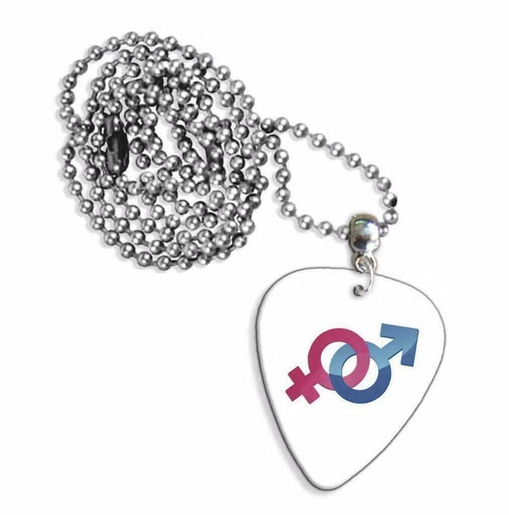 Plectrum ketting of sleutelhanger van man en vrouw teken, Ophalen of Verzenden, Nieuw