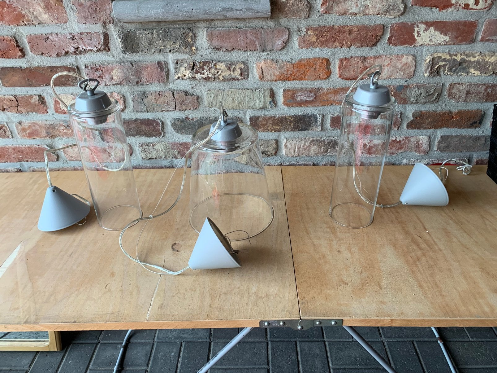 Verlichting glas 3 stuks, Ophalen, Zo goed als nieuw, Glas