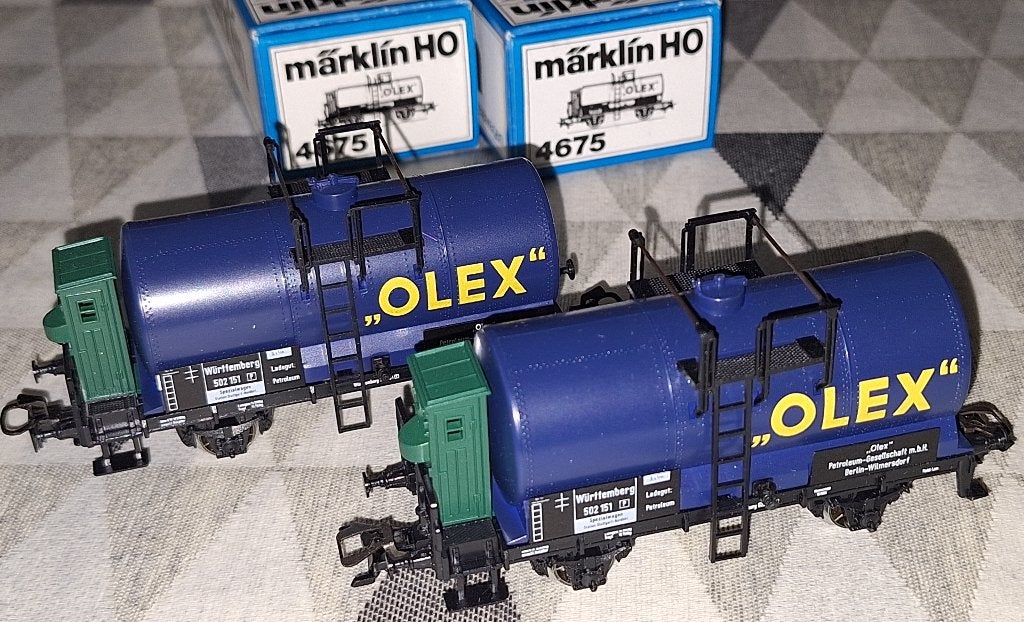 2 x Märklin HO 4675 ketelwagen "OLEX" van de K.W.St.E., Ophalen of Verzenden, Zo goed als nieuw, Wagon, Märklin