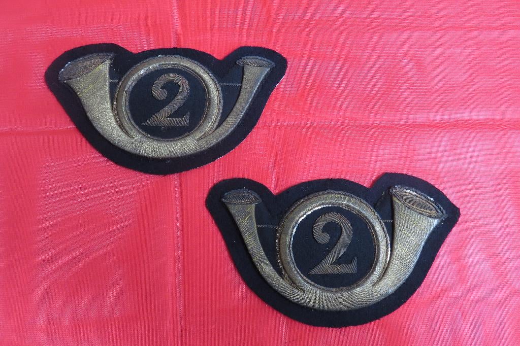Paire de Cors pour tapis de selle Chasseurs à Cheval, Enlèvement ou Envoi, Armée de terre, Autres types