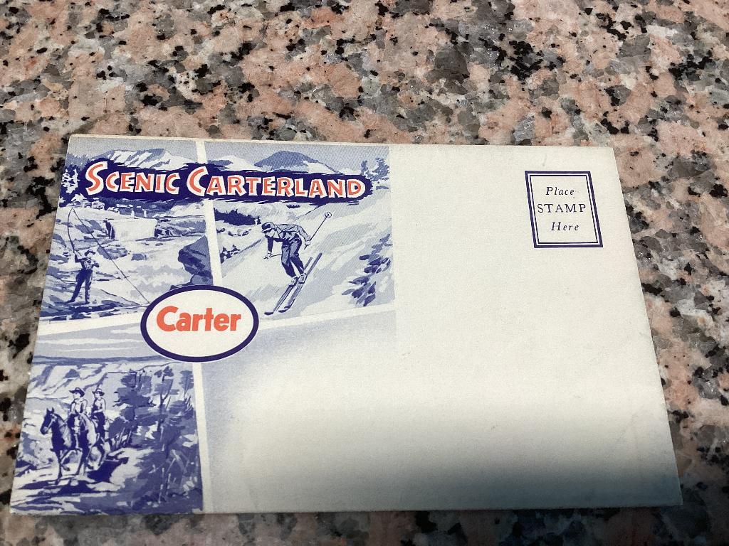 l'essence Carter font de la publicité chez les carnet, Collections, Marques & Objets publicitaires, Enlèvement ou Envoi, Utilisé