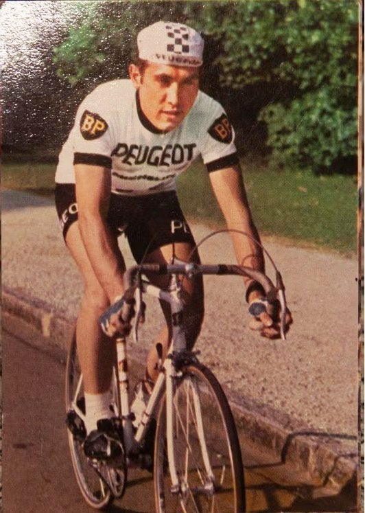 Postkaart Eddy Merckx + Prent Baldini (team Ignis), Verzenden