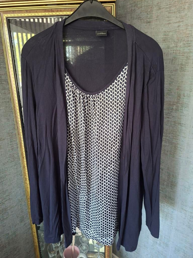 Donkerblauwe 2-in-1 Top met Cardigan - Your Sixth Sense, Kleding | Dames, Your sixth sense, Ophalen, Gedragen, Blauw