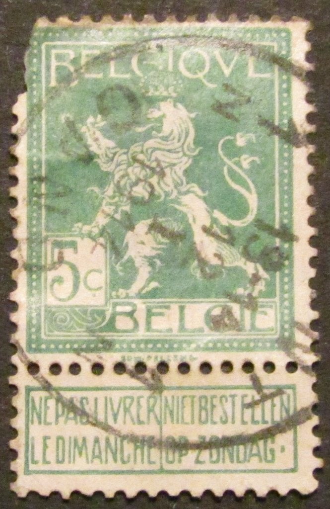 5 cent (a) Albert Ier de 1912 estampillé, Enlèvement ou Envoi, Affranchi, Timbre-poste, Autre
