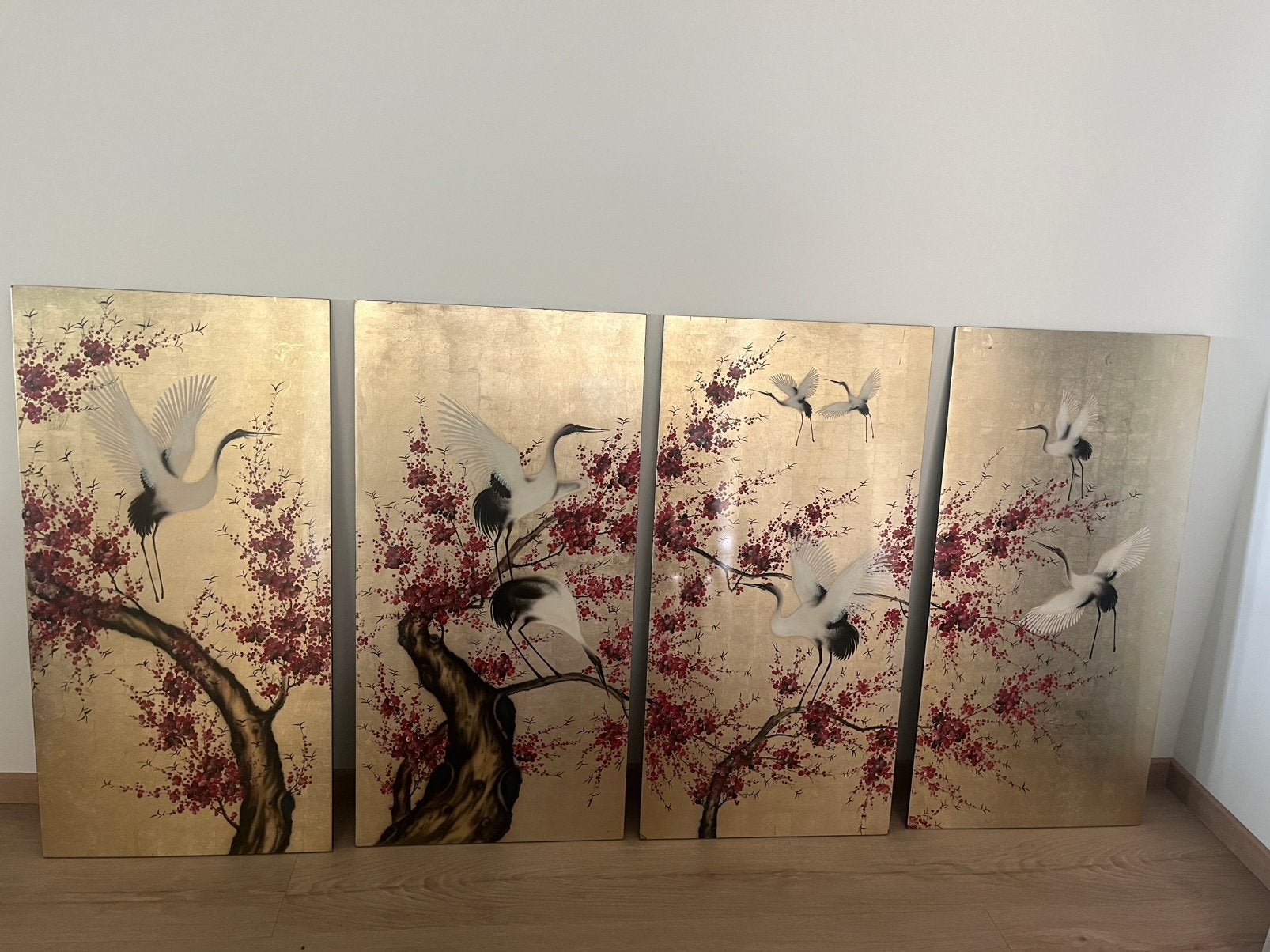 Japanse kraanvogels wandpanelen, Huis en Inrichting, Ophalen, Zo goed als nieuw