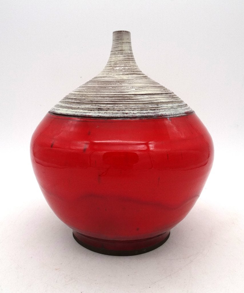 ZELDZAME FLES VAAS KERAMIEK OSWALD TIEBERGHIEN, Antiek en Kunst, Ophalen of Verzenden