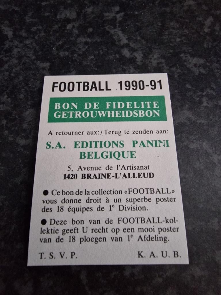 Panini Football 1990-91 (Loyaliteitsvoucher), Boeken, Informatica en Computer, Ophalen of Verzenden