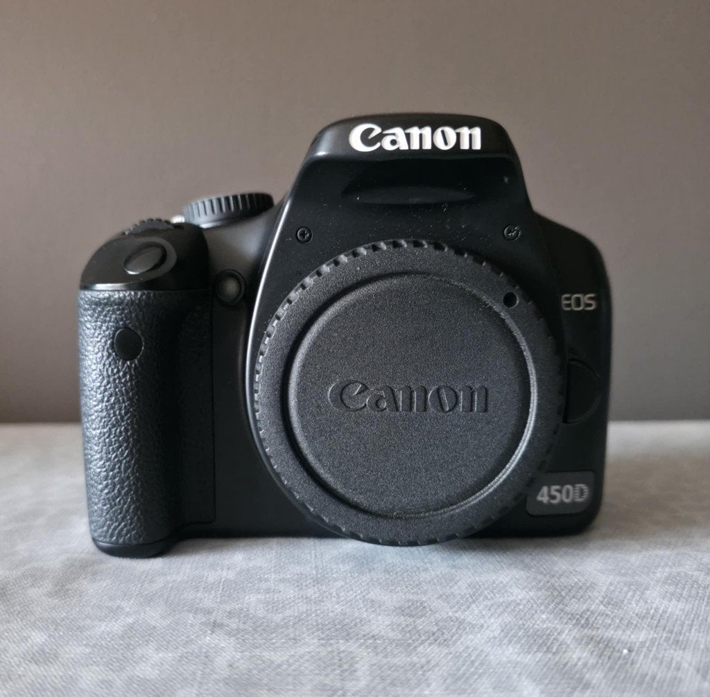 Canon 450D + toebehoren, TV, Hi-fi & Vidéo, 12 mégapixels, Canon, Enlèvement, Utilisé