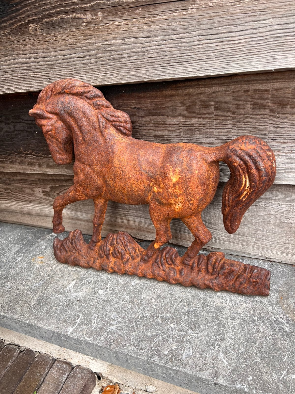 Decoratief stalen paardje, Tuin en Terras, Ophalen, Gebruikt