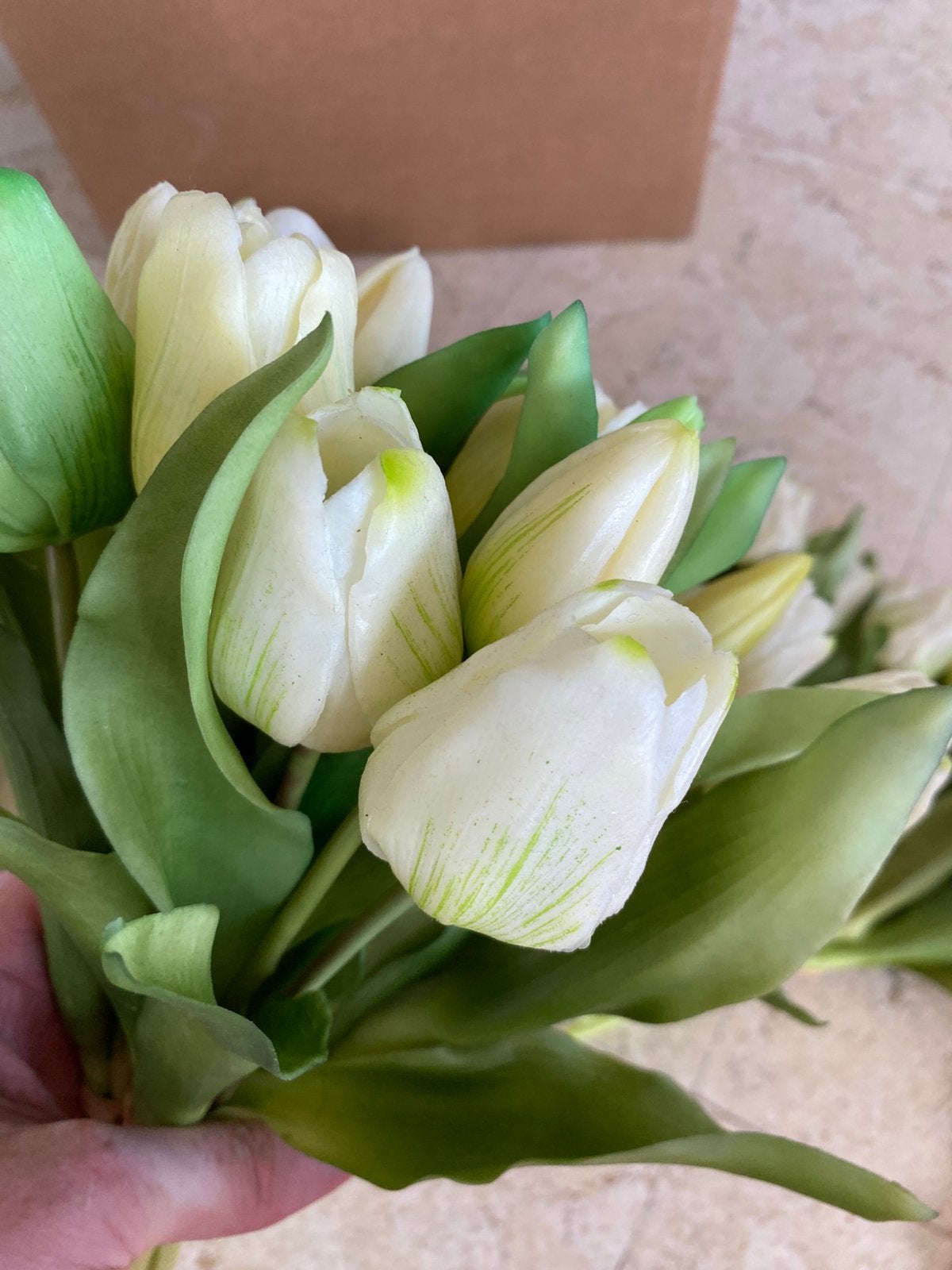 Kunstplant 84x tulpen wit / groen, Verzenden, Kunstplant, Groen