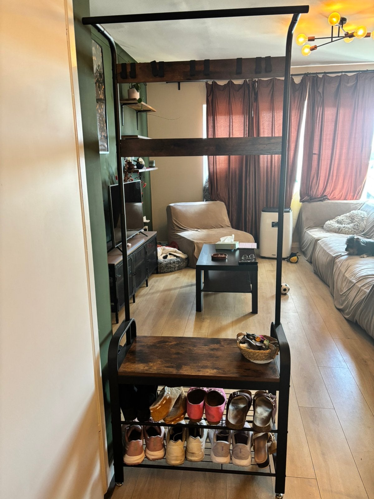 Schoenenrek en Jassenhanger - Kast voor inkomhal, 25 à 50 cm, Avec tablette(s), Comme neuf, Chêne
