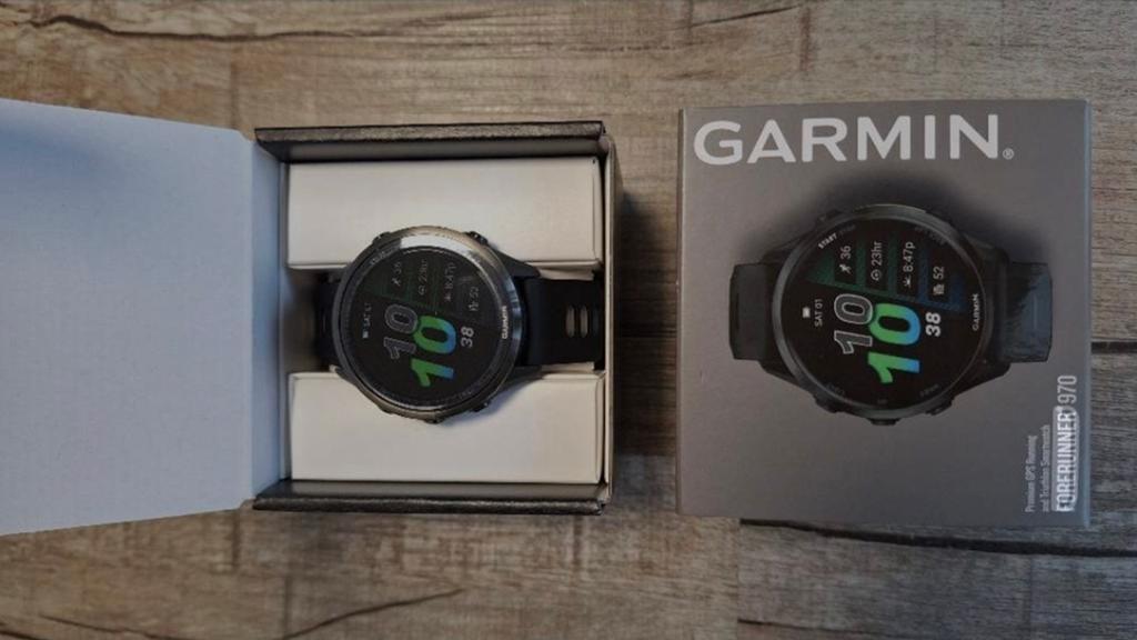 Garmin Forerunner 970 - Nieuwstaat, Handtassen en Accessoires, Sporthorloges, Zwart, Garmin, Ophalen of Verzenden, Zo goed als nieuw
