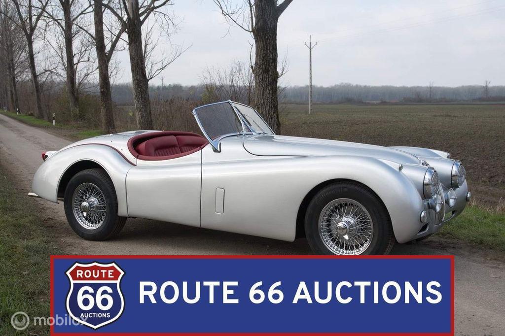 Jaguar XK140 OTS | 1956 | Route 66 Auctions, Auto's, Zwart, Bedrijf, Handgeschakeld, Overige carrosserie