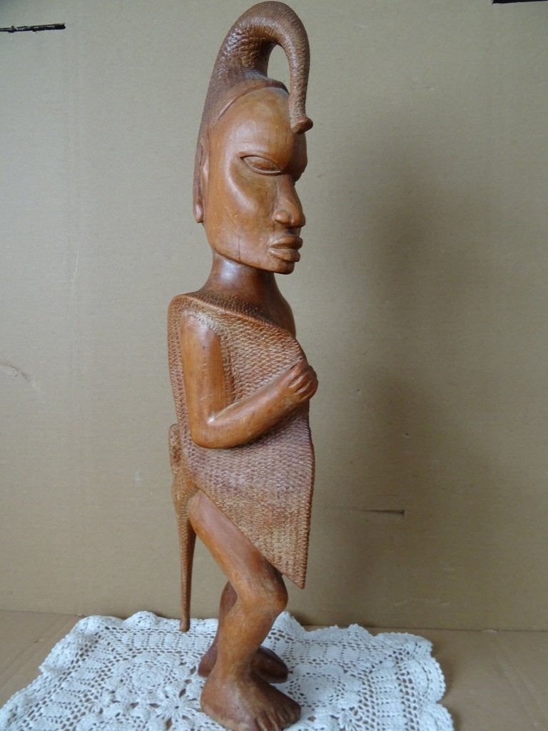 Inheems houten beeld Papoea NieuwGuinea 51cm Nieuw-Guinea, Antiek en Kunst, Kunst | Niet-Westerse kunst, Hout, Bruin, Papoea-Nieuw-Guinea