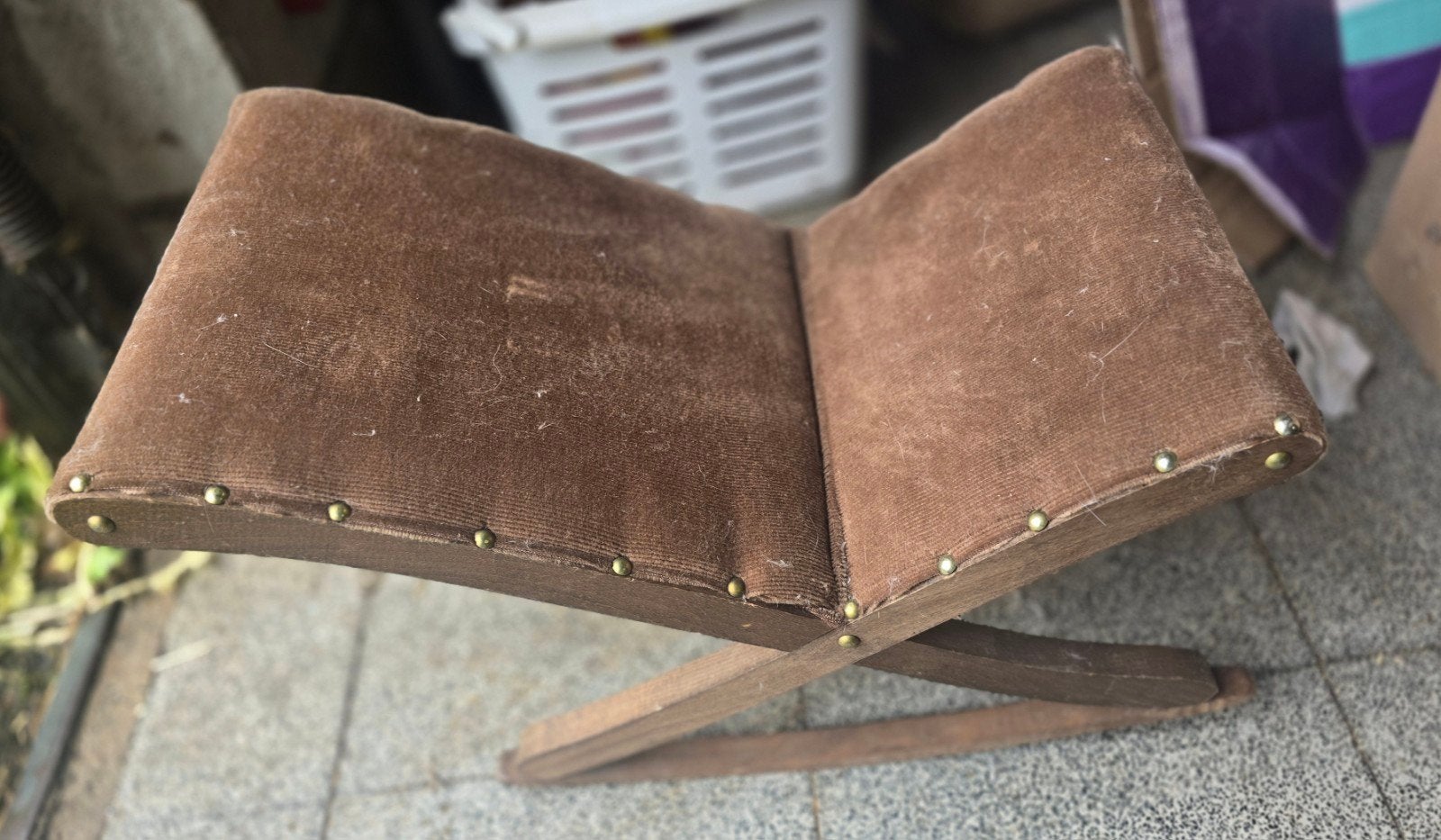 Gratis Vintage voetenbankje, Ophalen, Gebruikt