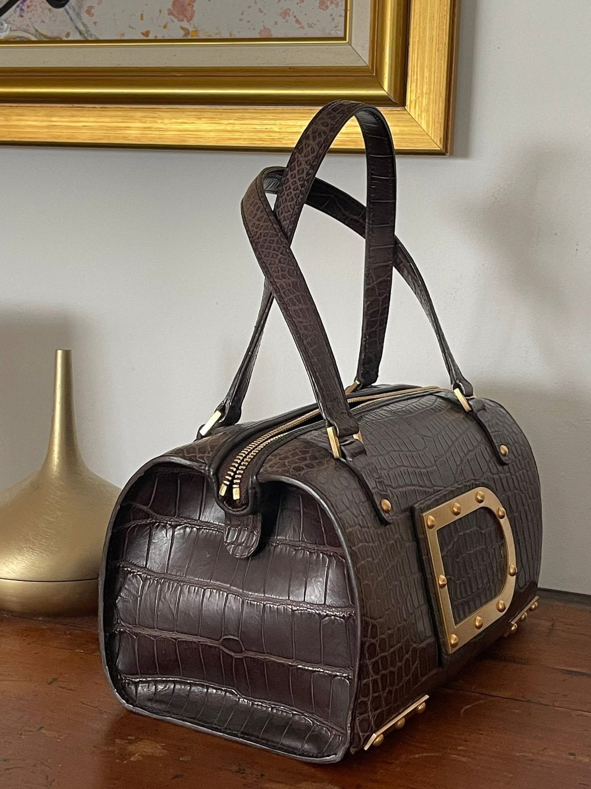 Delvaux "Le Astrid" croco PM, Ophalen, Zo goed als nieuw