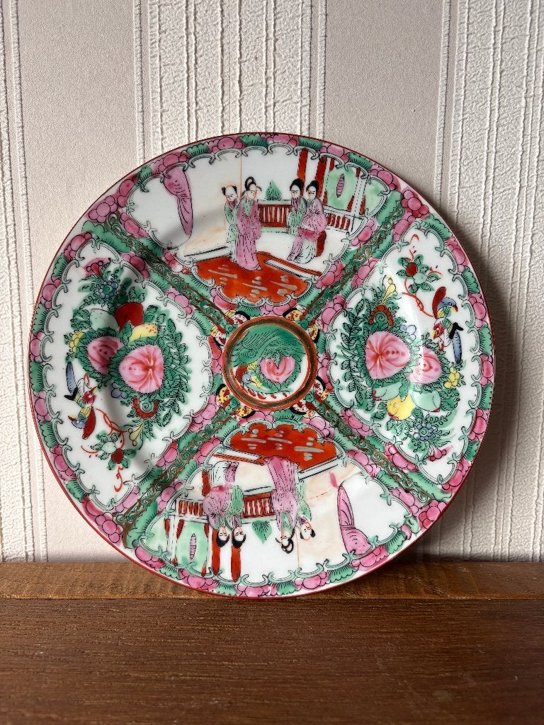 chinoise vintage en forme de médaillon rose - Qianlong, Enlèvement ou Envoi