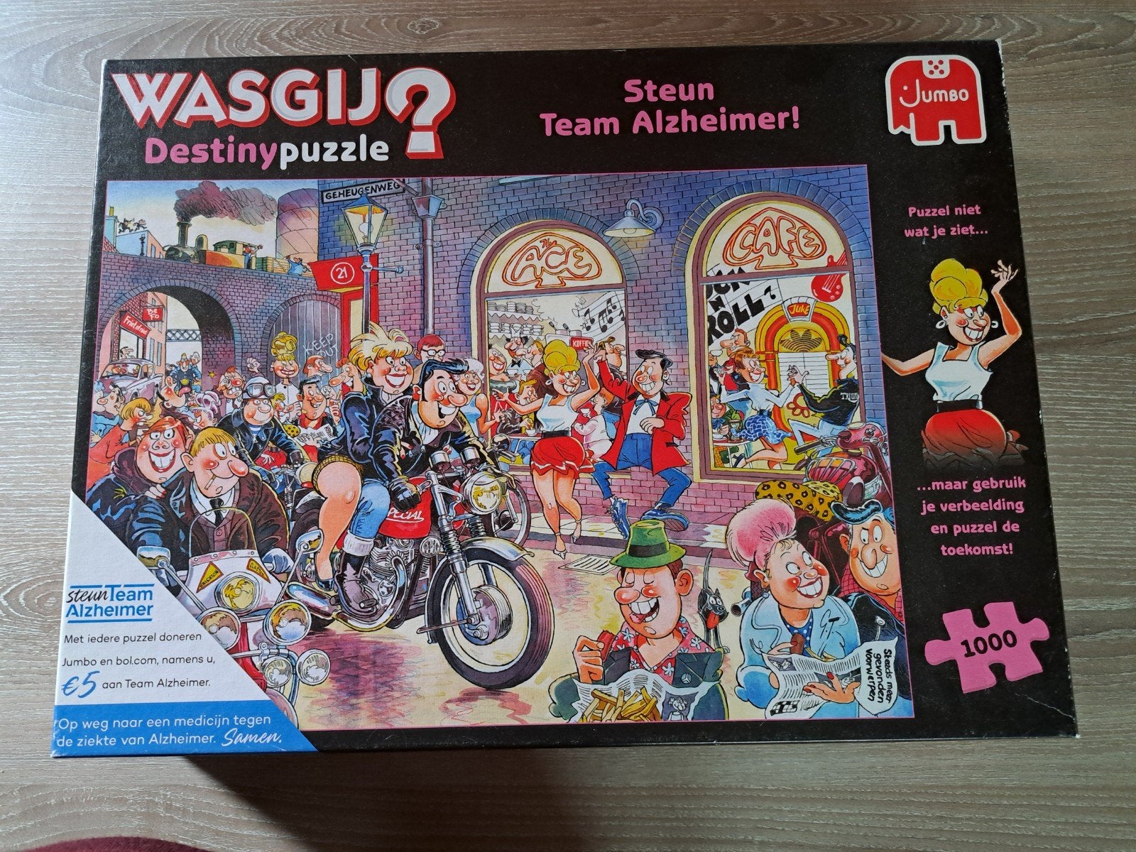 wasgij puzzel Steun Team Alzheimer 1000stukjes, Hobby en Vrije tijd, Ophalen of Verzenden