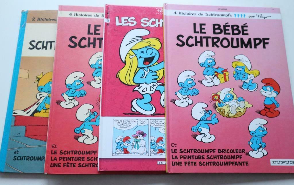1lot de 4 "SCHTROUMPFS", Livres, Enlèvement ou Envoi, Utilisé, Peyo