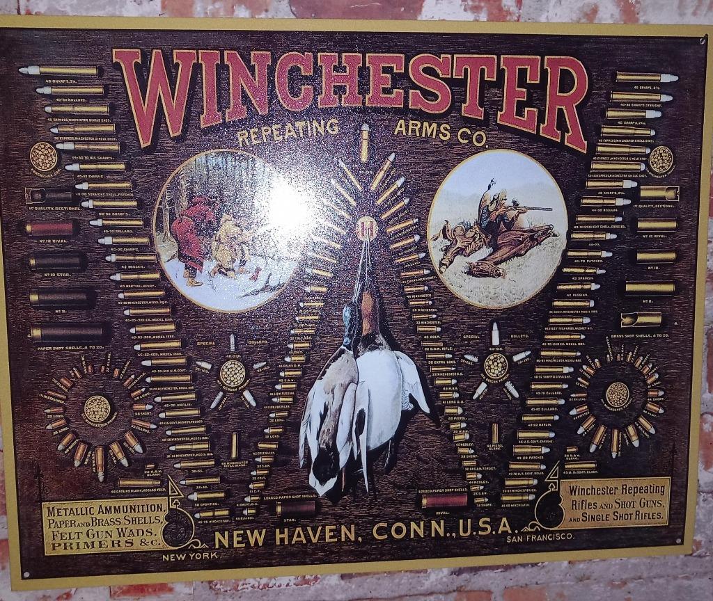 Winchester Reclame Bord Metaal Plaat, Verzamelen, Ophalen of Verzenden, Nieuw