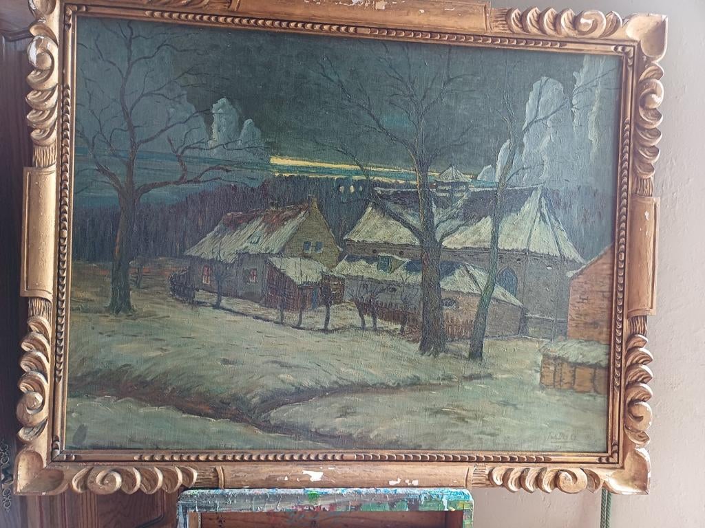 Olieverfschilderij groot formaat, Antiek en Kunst, Ophalen