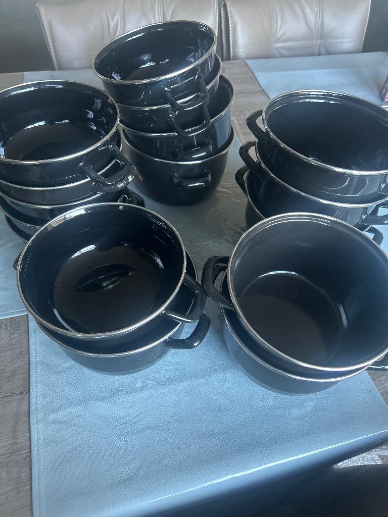 Mosselpotten, Huis en Inrichting, Ophalen, Zo goed als nieuw, Overige materialen, Pot, Bus of Blik