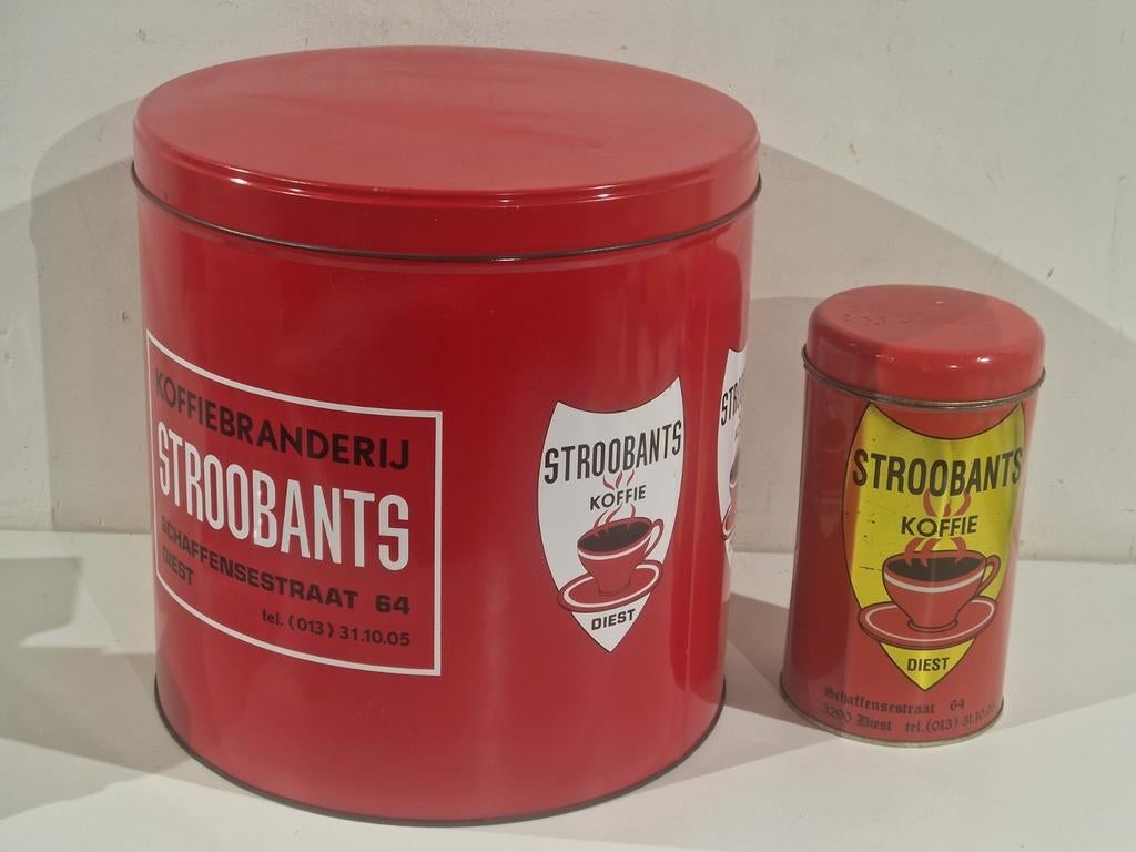 Set blikken Stroobants koffie groot en klein , samen in 1 ko, Enlèvement ou Envoi, Comme neuf, Café, Autres marques