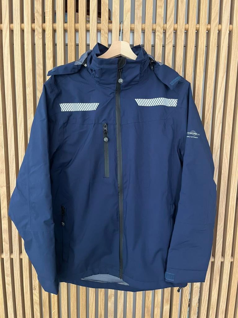 Donkerblauwe jas Hydrowear medium, Ophalen of Verzenden, Zo goed als nieuw, Regenjas, Heren