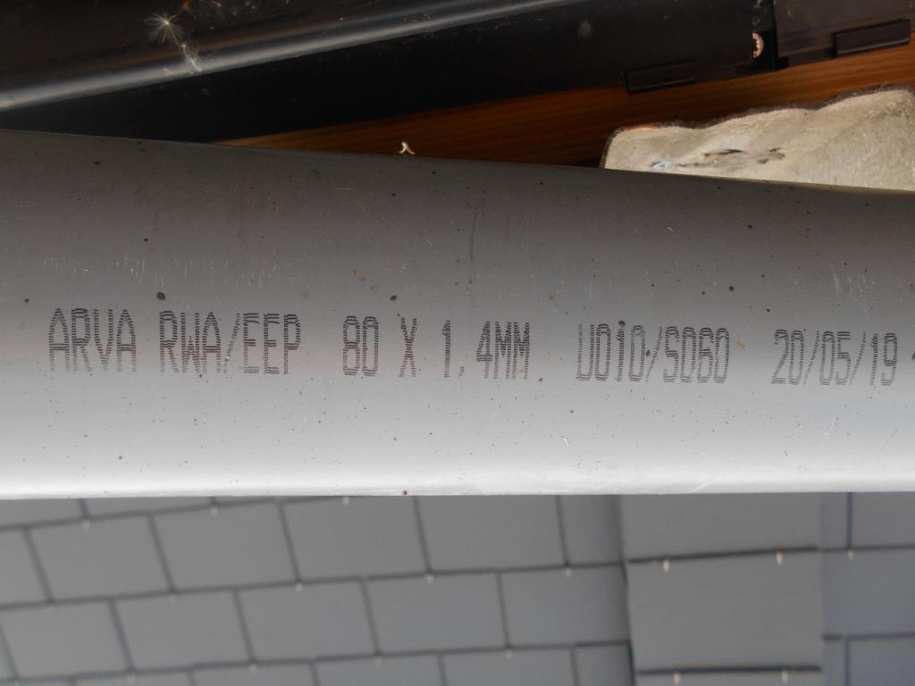 afvoerbuis diameter 80 x 5m, Ophalen, PVC, Nieuw, 4 tot 6 meter