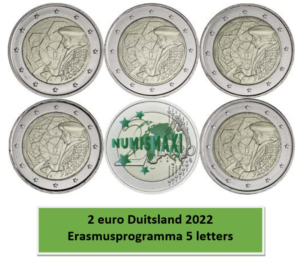 2 euro Duitsland 2022 Erasmusprogramma 5 letters, Ophalen of Verzenden, Duitsland, 2 euro