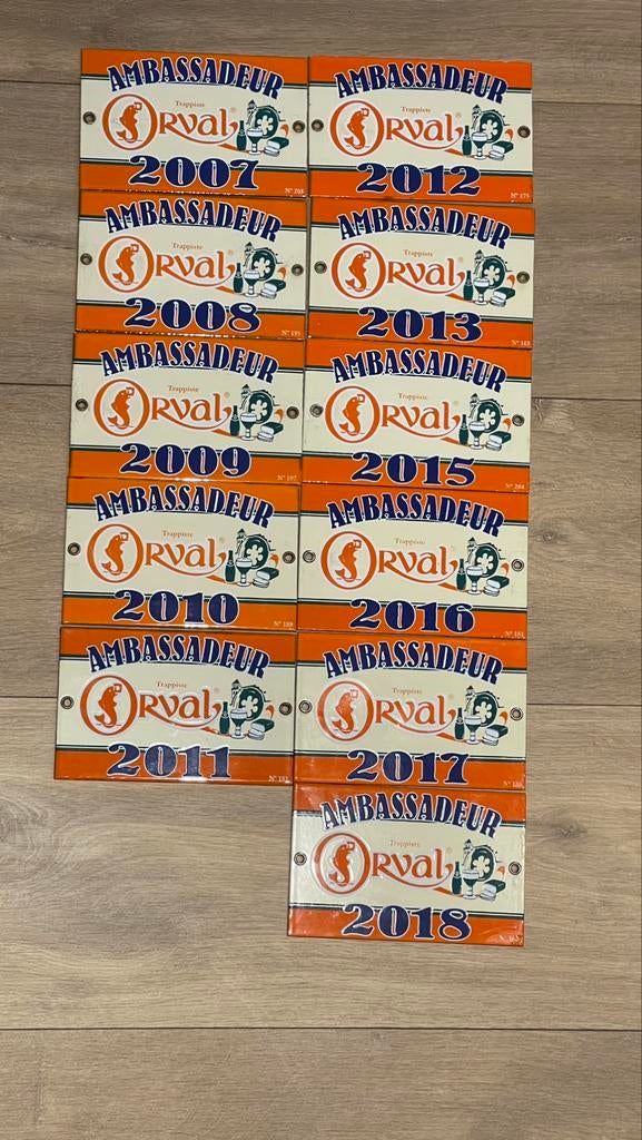 Panneaux en émail Orval Ambassador, Enlèvement ou Envoi, Comme neuf, Panneau, Plaque ou Plaquette publicitaire