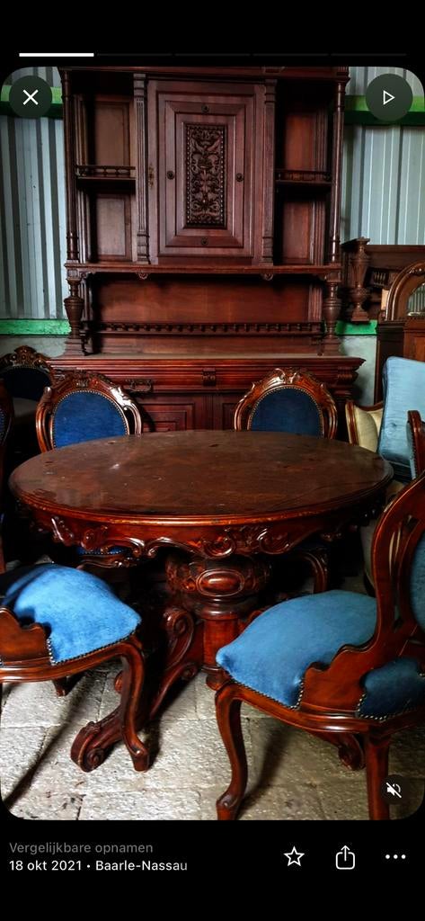 Salle à manger baroque, Enlèvement, Utilisé, 4 à 6 chaises