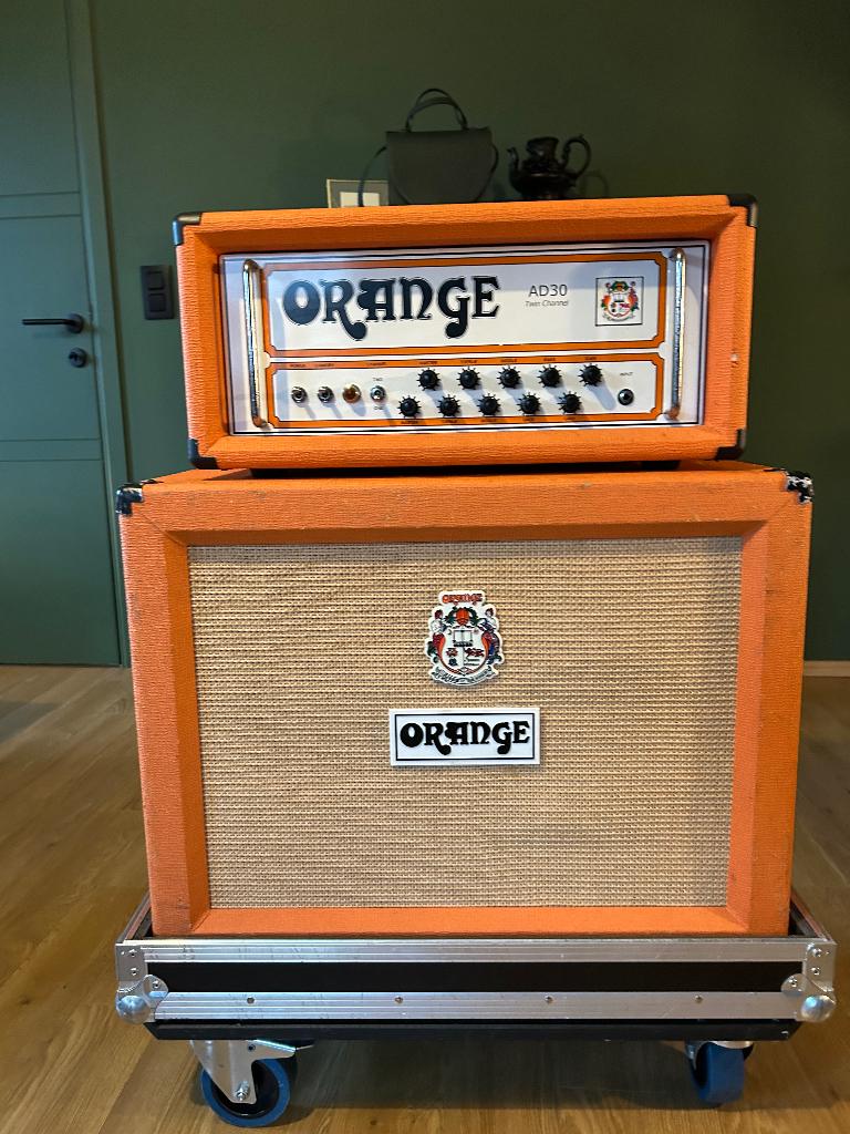 Orange AD30 head&cabinet mét flight cases, Enlèvement, Utilisé, Guitare, Moins de 50 watts