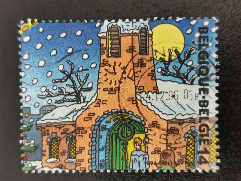Belgie 1996 - Kerstmis - Kerstmarkt - kerk, Ophalen of Verzenden, Gestempeld, Kerst