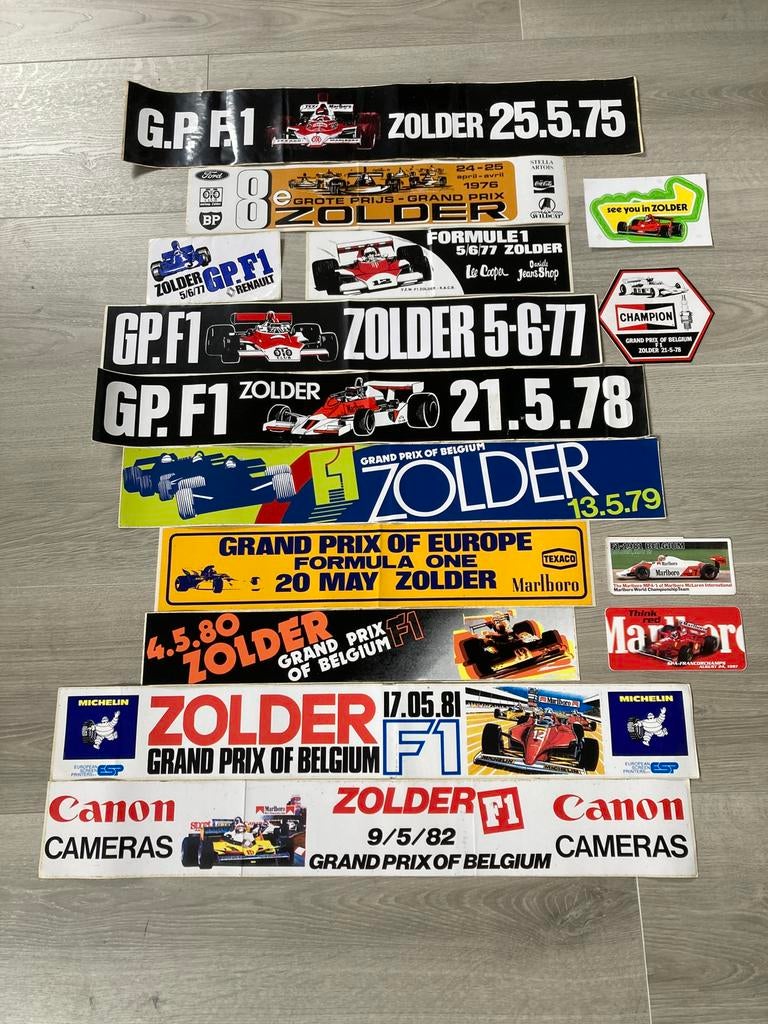 F1 stickers (16x), Verzamelen, Verzenden, Gebruikt, Auto of Motor