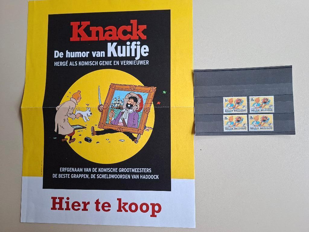 Affiche et timbres « Tintin », Neuf, Enlèvement ou Envoi, Rectangulaire vertical, A1 jusqu'à A3