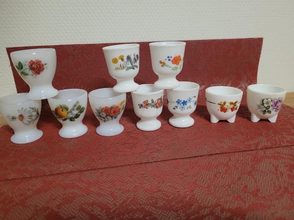 lot de 10 coquetiers vintage Arcopal, Maison & Meubles, Enlèvement ou Envoi, Comme neuf, Verre, Autres types