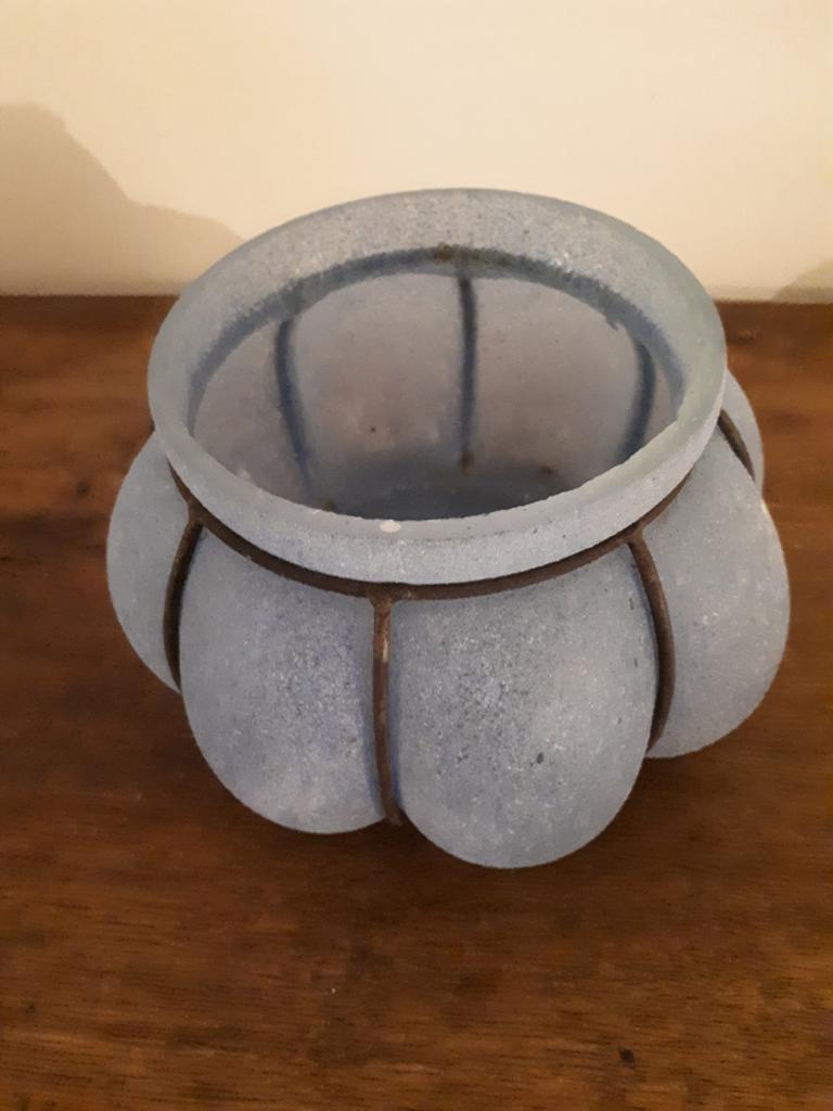 Citrouille bleue en verre, Enlèvement ou Envoi, Comme neuf, Bleu