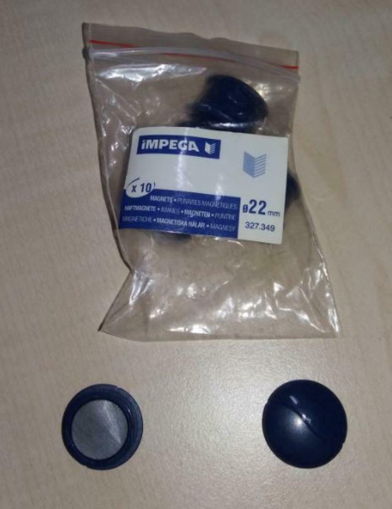 Magneten - Magnetische punaise schijven (blauw), Ophalen of Verzenden, Nieuw in verpakking, Overige typen