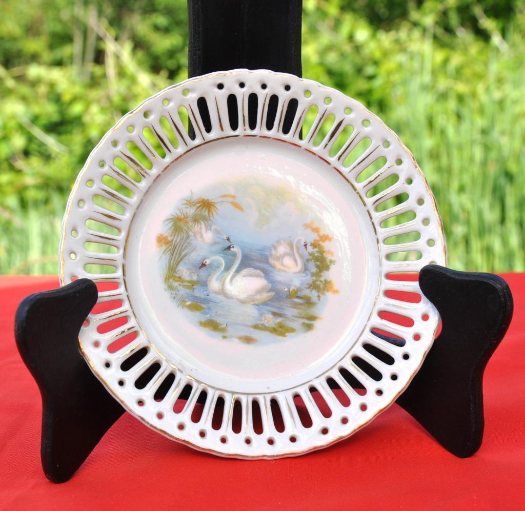 petite assiette decorative ajourée dcor cygnes, Enlèvement ou Envoi