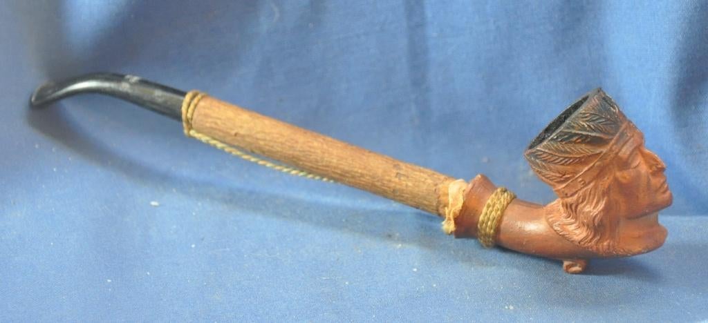 pipe tête d'indien en terre cuite, Collections, Articles de fumeurs, Briquets & Boîtes d'allumettes, Utilisé, Autres types, Enlèvement ou Envoi