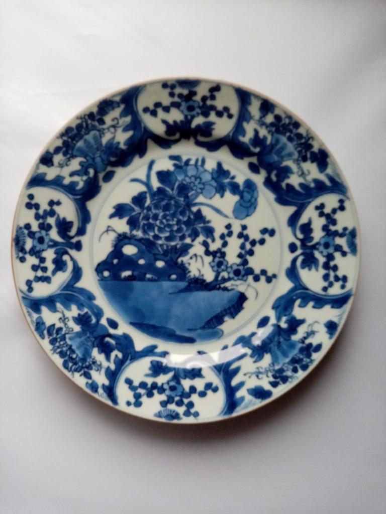 Chinees Khangxi porseleinen bord periode 1700 22cm, Antiek en Kunst, Ophalen of Verzenden