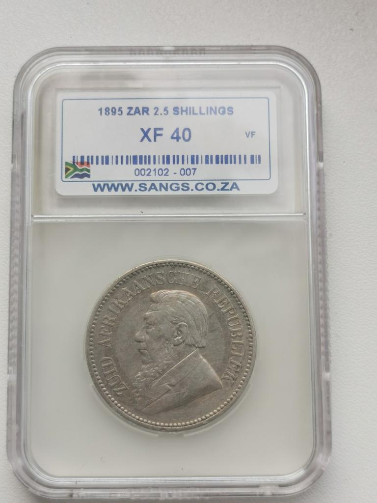 Zuid Africa,2 1/2 shillings 1895,XF40 SANGS, Zilver, Ophalen of Verzenden, Zuid-Afrika, Losse munt, Zilver